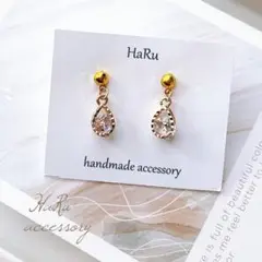【 m20 】小ぶり 雫 ドロップ ゴールド ピアスorイヤリング