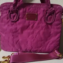 マークジェイコブス パソコン PC バッグ ショルダートート　ピンク　ナイロン