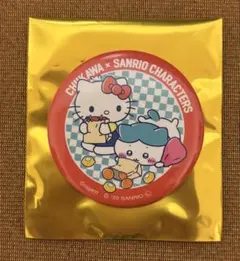 ちいかわ×サンリオキャラクターズ 缶バッジ ハチワレ×ハローキティ