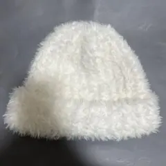 ホワイトファー風ニット帽