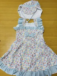 花柄フリル付き女生子どもワンピース水着