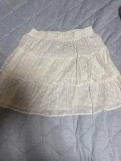ホワイト ミニスカート フレア Lサイズ