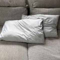 ホワイト ポリエステル 枕 標準サイズ×2個（カバー付き）
