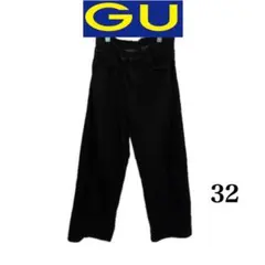 GU ブラックデニムパンツ 32インチ　ジーンズ