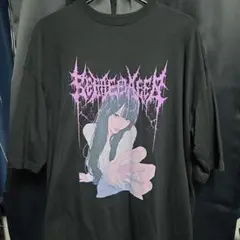 デスメタル風ロゴ　 アニメ　イラスト Tシャツ 古着