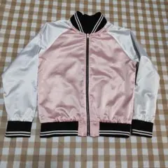 ピンクと黒のリバーシブルの❤ブルゾン160