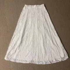 GRLホワイト レース フレアロングスカート