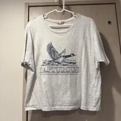 プリント 半袖 Tシャツ グレー
