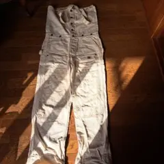 アイボリー コットンオーバーオール