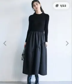 coca 上品エンボスニットドッキングワンピース ONE size