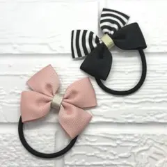 【119】ハンドメイド　グログランリボンのヘアゴム