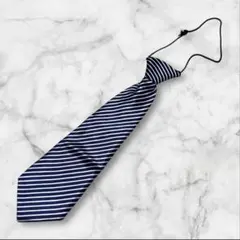 【美品】キッズフォーマル　ネクタイ　ネイビー　ストライプ