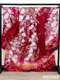 振袖 ラメ刺繍 金彩 銀通し 薔薇尽し 身丈163cm 撥水加工済 MO3204 