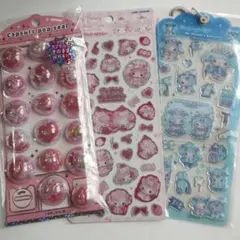 マイメロ　ピアノ　クロミ　キャンディグリッターステッカー・＆ドロップジェリー