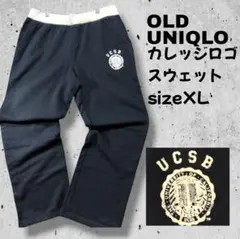 OLD UNIQLO UCSBカレッジロゴスウェットパンツ XLネイビーy2k