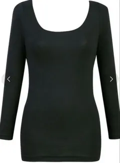 オーガニックコットン混紡 ブラック 長袖トップス