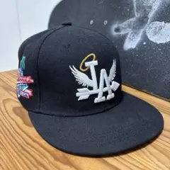 LAロゴ ブラックベースボールキャップ