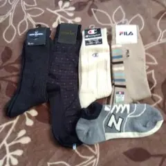 メンズソックスセット(FILA、Champion Nb 計5足