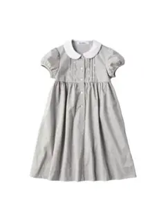 【新品未使用】familiar 襟付きグレー半袖ワンピース 110cm
