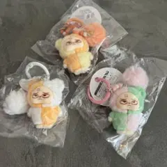 ベイビースリー ぬいぐるみキーホルダー ピンク　イエロー グリーン　3点のサムネイル