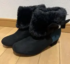 りぼん付きファーブーツ＊ツートンカラー＊21㎝