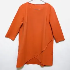 ワンピース オレンジ ミニ丈 チューリップ型