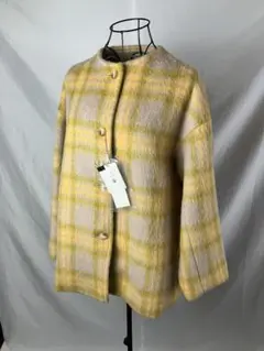 【タグ付き新品】PONT DE CHALONSノーカラーチェックショートコート