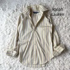 【美品】ラルフローレン 半袖シャツ シルク混 オープンカラー 花柄 ベージュ S ラルフローレン シルク混 オープンカラーシャツ 7 半袖 花柄 ベージュ