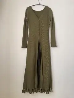 Lily Brown プリーツコンビニットワンピース グリーン ２点セット