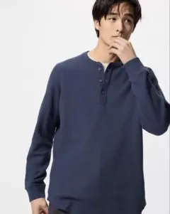UNIQLO ワッフルヘンリーネックTシャツ