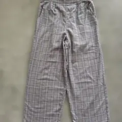 グローバルワーク春夏チェックストレートパンツ160 ユニクロＴシャツ160