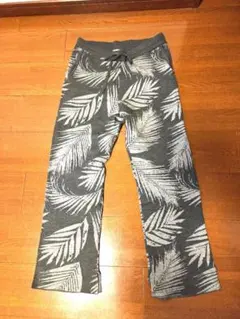 葉柄デザイン パンツ グレー