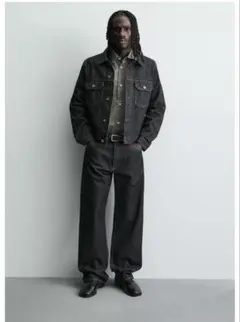 ZARA バギーフィットデニムパンツ　インディゴブルーのサムネイル