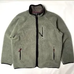 90s パタゴニア USA製 L レトロカーディガン ミリタリー グリーン