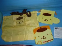 C★サンリオ当りくじ ポムポムプリン　巾着袋&プチタオルと巾着&エコバック