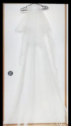 ホワイト ロングウェディングベール コーム付き