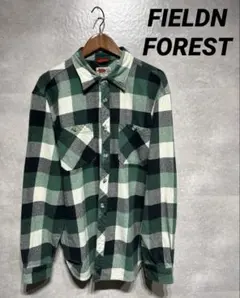 【美品】FIELDN FOREST 長袖ネルシャツ チェック柄 グリーン L