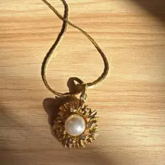 ゴールドトーン パール付きネックレス