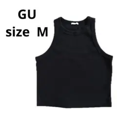GU リブ タンクトップ レディース ブラックのサムネイル
