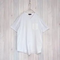 【semanticdesign】半袖白Tシャツカットソー 異素材合わせ カモフラ