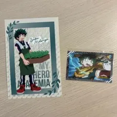 緑谷出久　デク　ポストカード　ステッカー　アニメイトカフェ　東急ハンズ