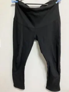マタニティレギンス 黒 シンプル ストレッチ 妊婦用パンツL サイズ裏起毛