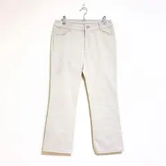 クームリュクス　パンツ　ホワイト　40 シンプル　カジュアル　伸縮性　ゆったり