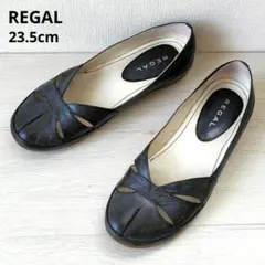 美品✨️REGAL【23.5cm】フラットシューズ　パンプス　スリッポン　黒のサムネイル