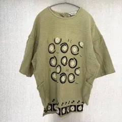 美品✦CraftIndia インド綿ワンピース Fカーキ ゆったり 綿100