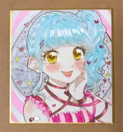 18×21 色紙 アナログ イラスト オリジナル - メルカリ