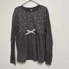 アプレレクール　140 ロンT チャコール　花