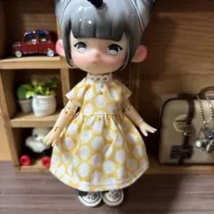 オビツ11 アンティーユサイズのワンピース　水玉　黄色