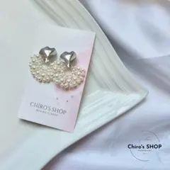 【ハンドメイド】 399シルバーパールピアス　イヤリング