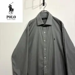 超人気❗️ラルフローレン　ワンポイントロゴシャツXL 90s刺繍古着希少レア長袖